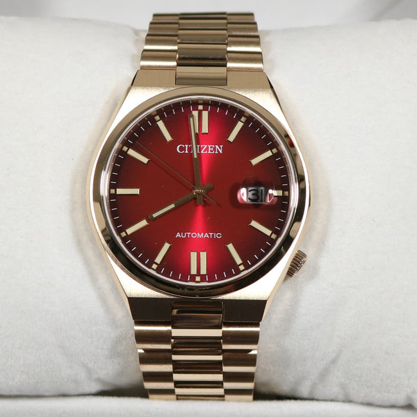 Citizen Tsuyosa Automatic Gold Tone Steel Red Dial Watch NJ0153