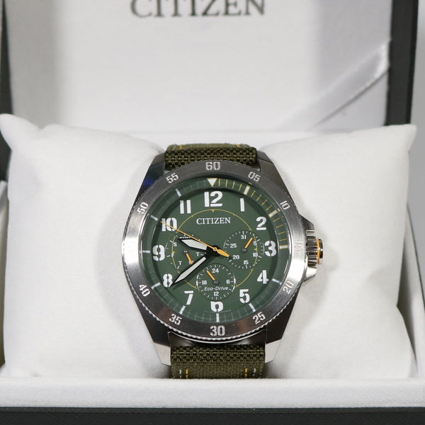 Citizen Eco Drive Green Military Style Men's Watch BU2030-09W