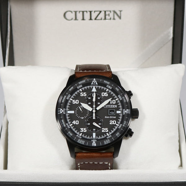 Citizen Eco-Drive Aviator Black Dial Chronograph Men's Watch CA0695-17 –  Chronobuy