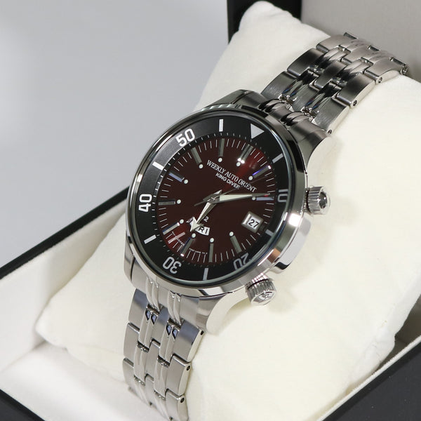 Orient King Diver Automatic Red Dial Stainless Steel Watch RA