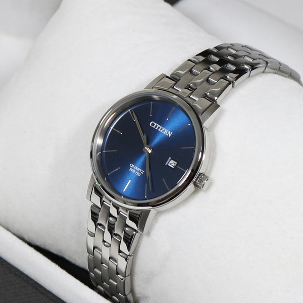 Citizen Quartz Women\'s EU6090-54 Dress Chronobuy Dial Blue Steel Watch Stainless –