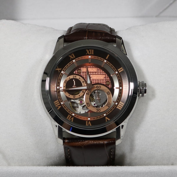 Bulova Sutton Automatic Stainless Steel Brown Skeleton Dial Men's