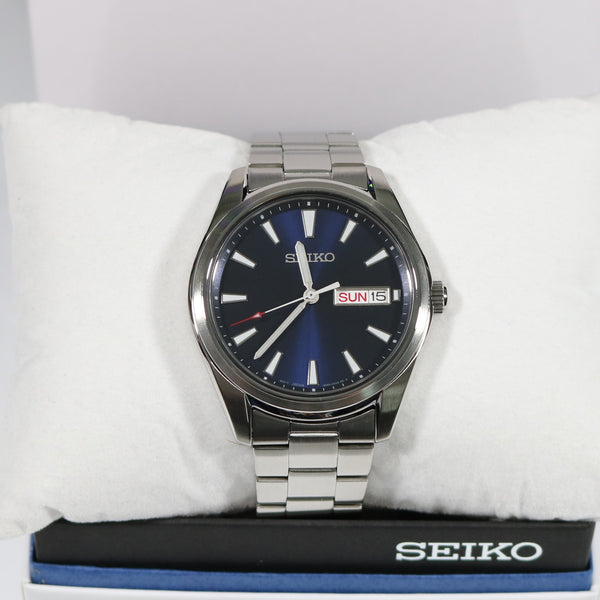 Seiko Quartz Blue Men\'s – Dial SUR341P1 Chronobuy Steel Watch Stainless