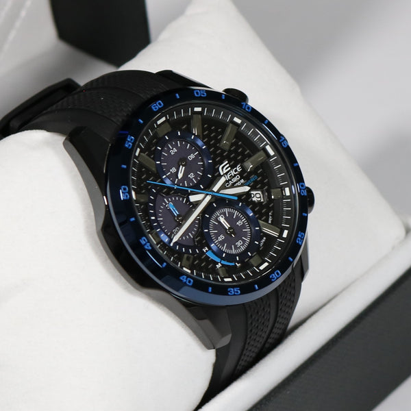 Casio Edifice Solar Black Dial Chronograph Men s Watch EQS 900PB 1BVUE Chronobuy