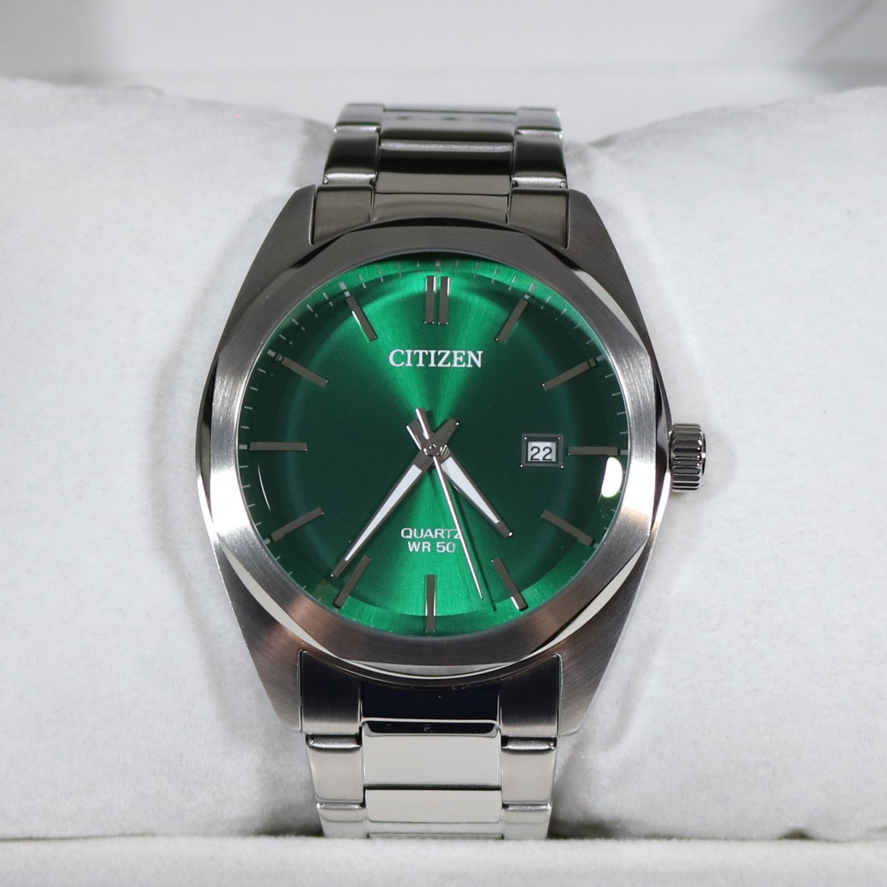 Citizen Quartz Men's Green Dial Stainless Steel Watch BI5110-54X