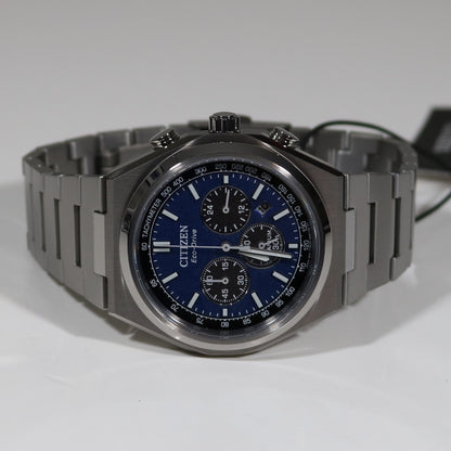 Citizen Zenshin Super Titanium Men's Blue Dial Chronograph Watch CA4610-85L