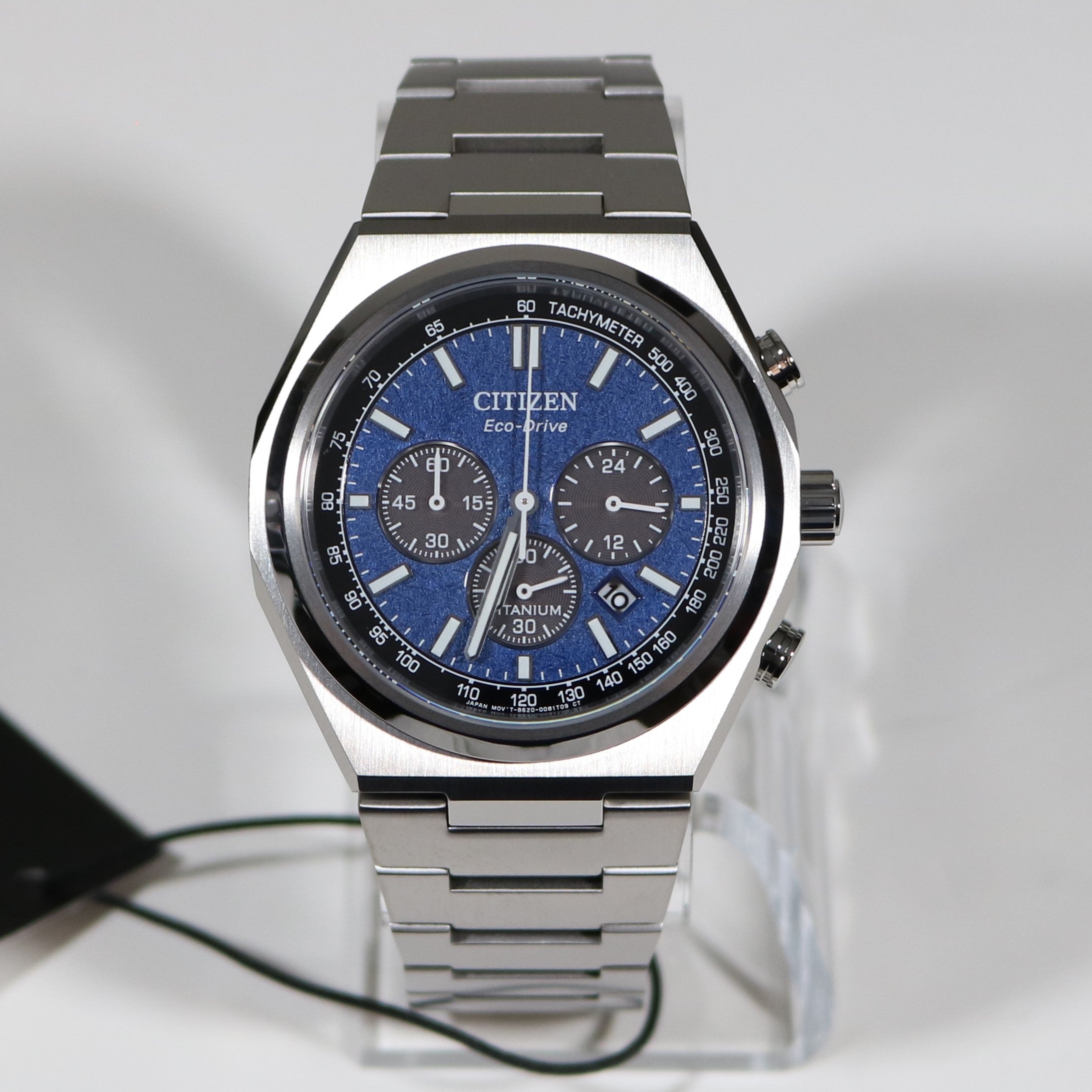 Citizen Zenshin Super Titanium Men's Blue Dial Chronograph Watch CA4610-85L