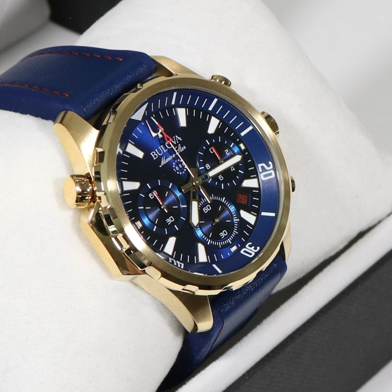 Bulova Marine Star Gold 9 Tone Stainless Steel Watch – Chronograph Men\'s Chronobuy