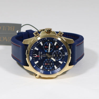 Bulova Marine Star Gold Tone Stainless Steel Chronograph Men's Watch 97B168