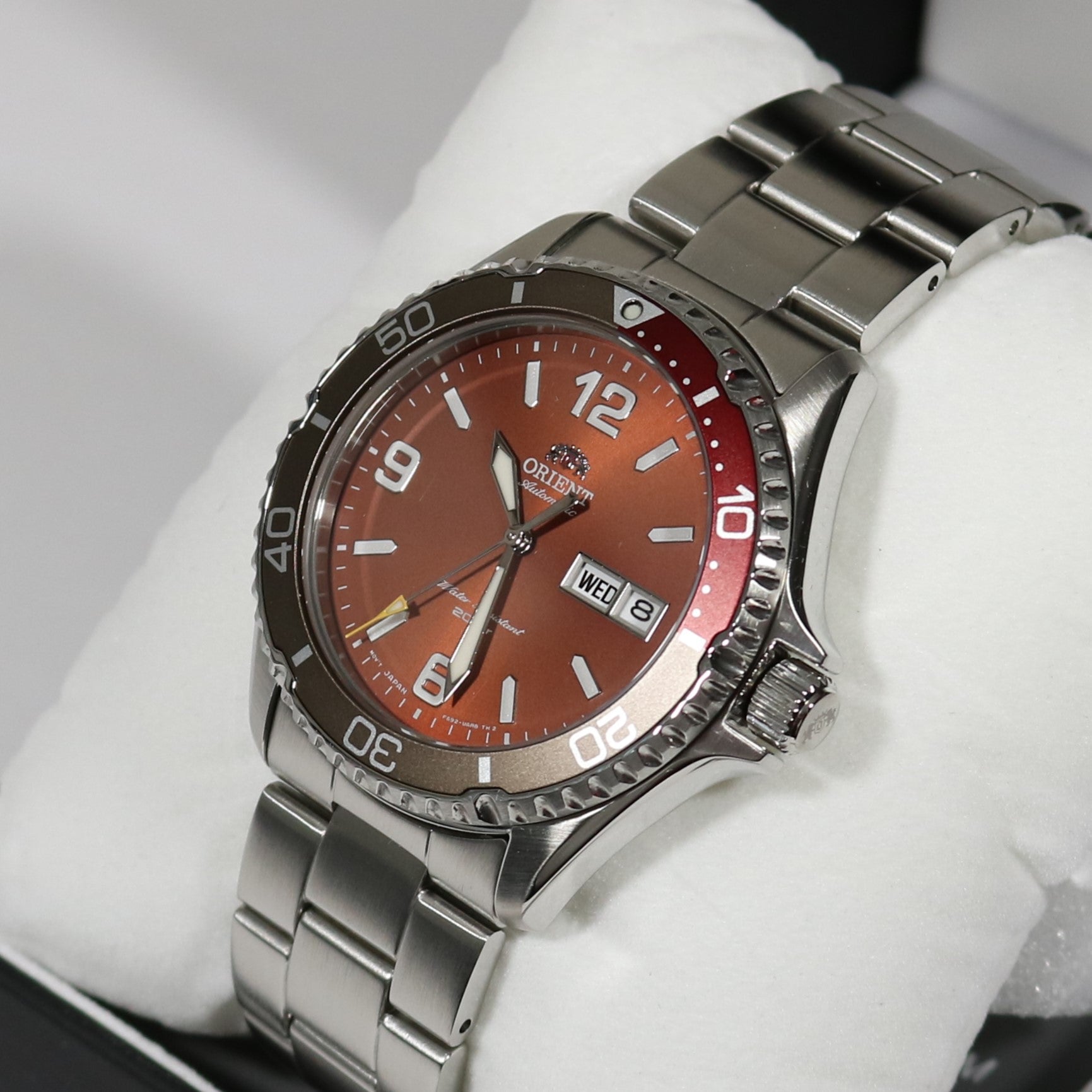 Orient Mako III Red Dial Automatic Men's Stainless Steel Watch RA-AA0820R19B