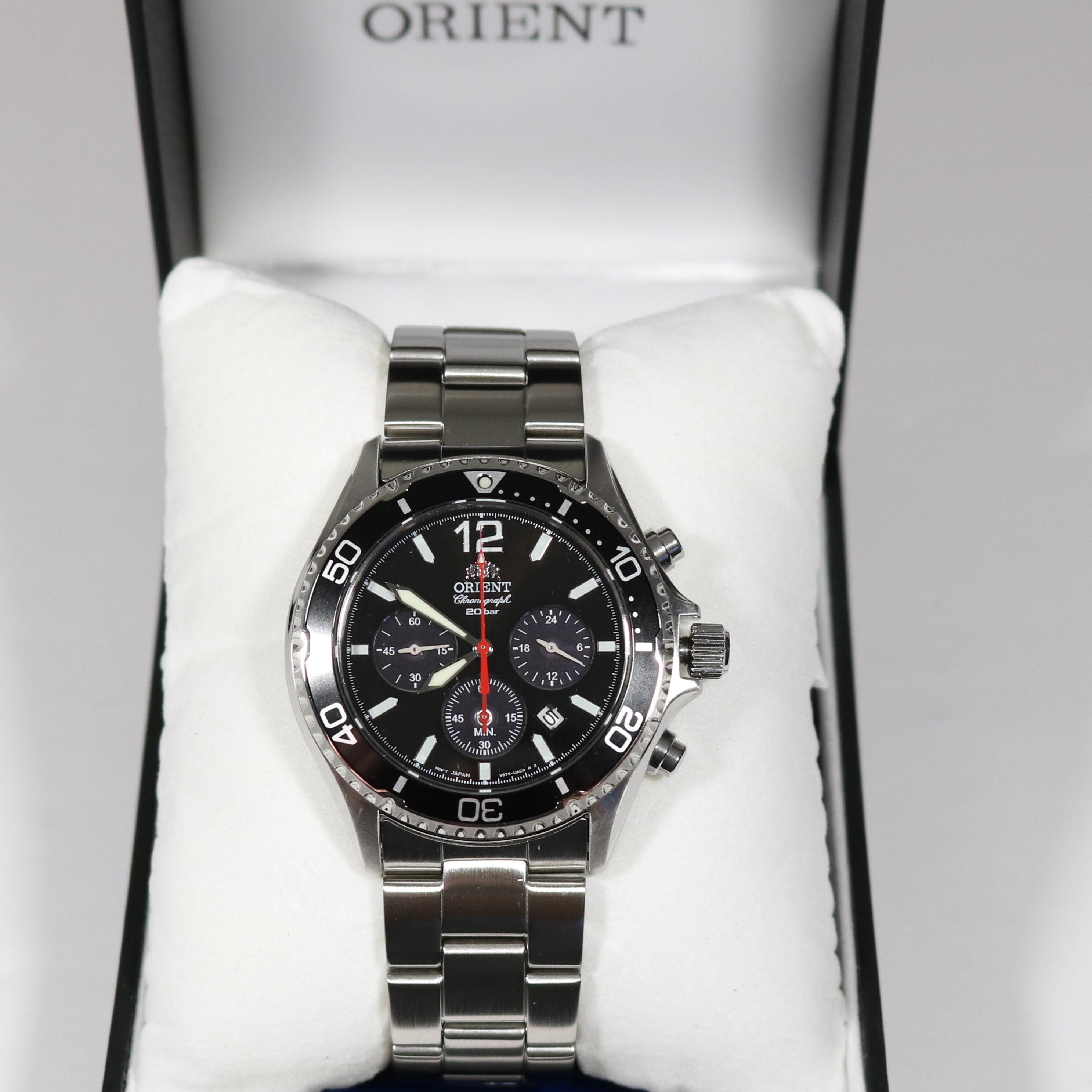 Orient Sports Mako Solar Black Dial Men's Stainless Steel Watch RA-TX0202B10B