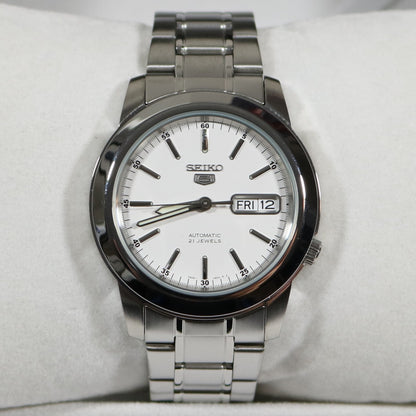 Seiko 5 Stainless Steel White Dial Automatic Men's Watch SNKE49K1