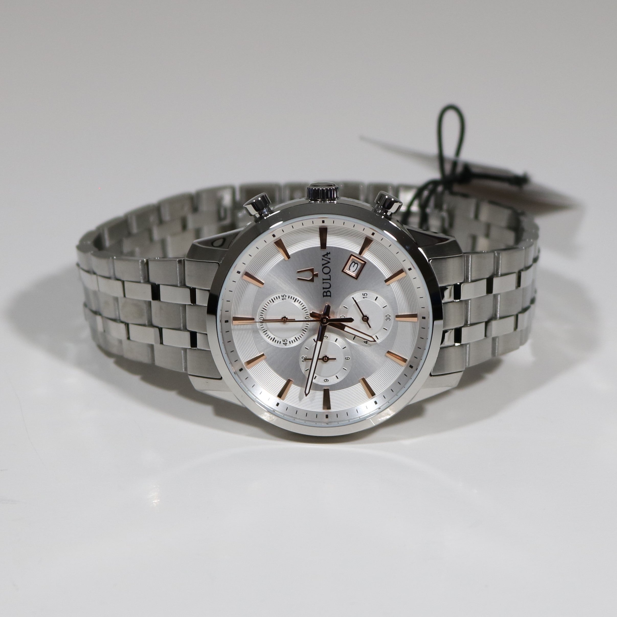 Bulova Classic Siler Dial Stainless Steel Chronograph Men's Watch 96B411