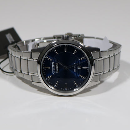 Citizen Eco-Drive Blue Dial Stainless Steel Men's Dress Watch AW0100-86L