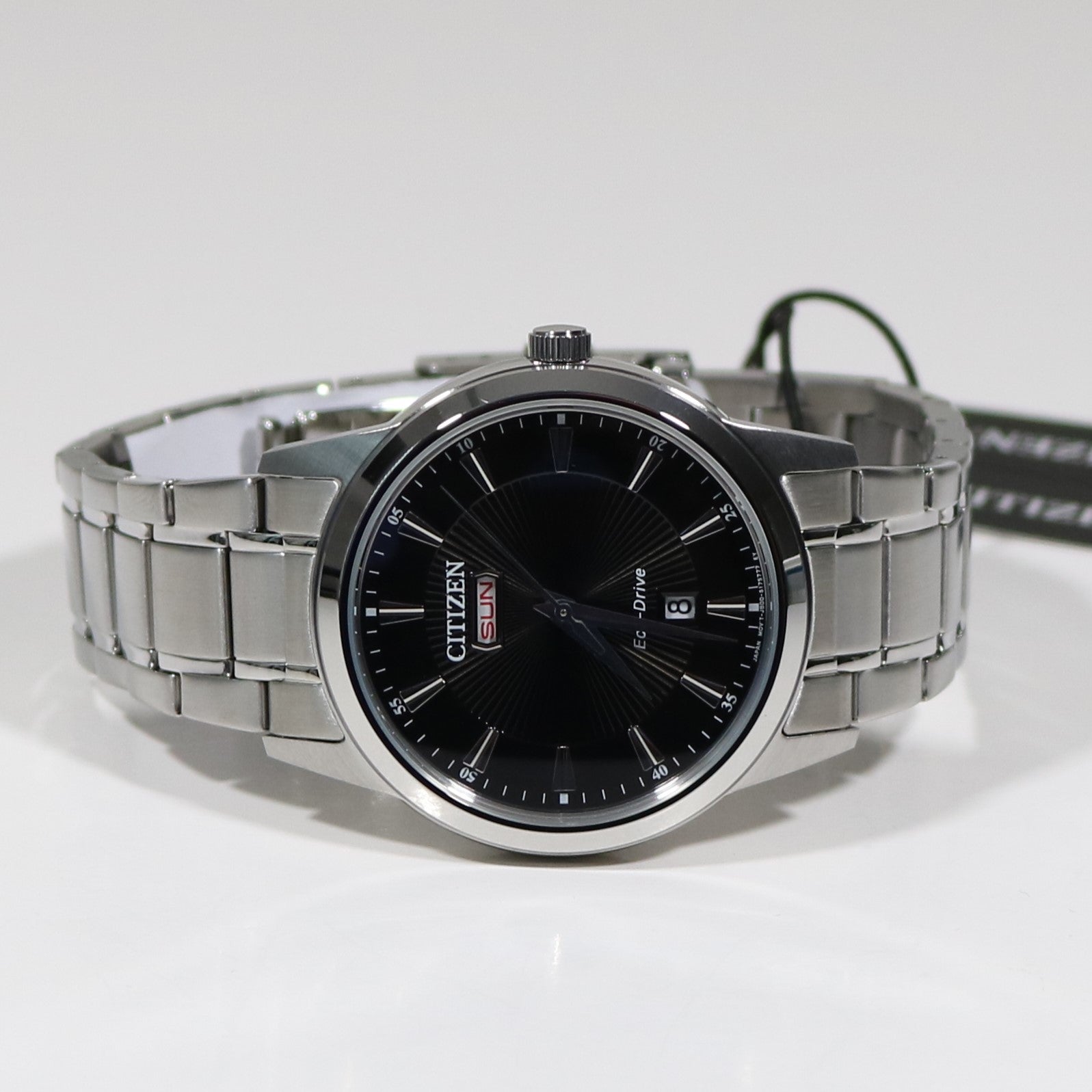 Citizen Eco-Drive Black Dial Stainless Steel Men's Dress Watch AW0100-86EE