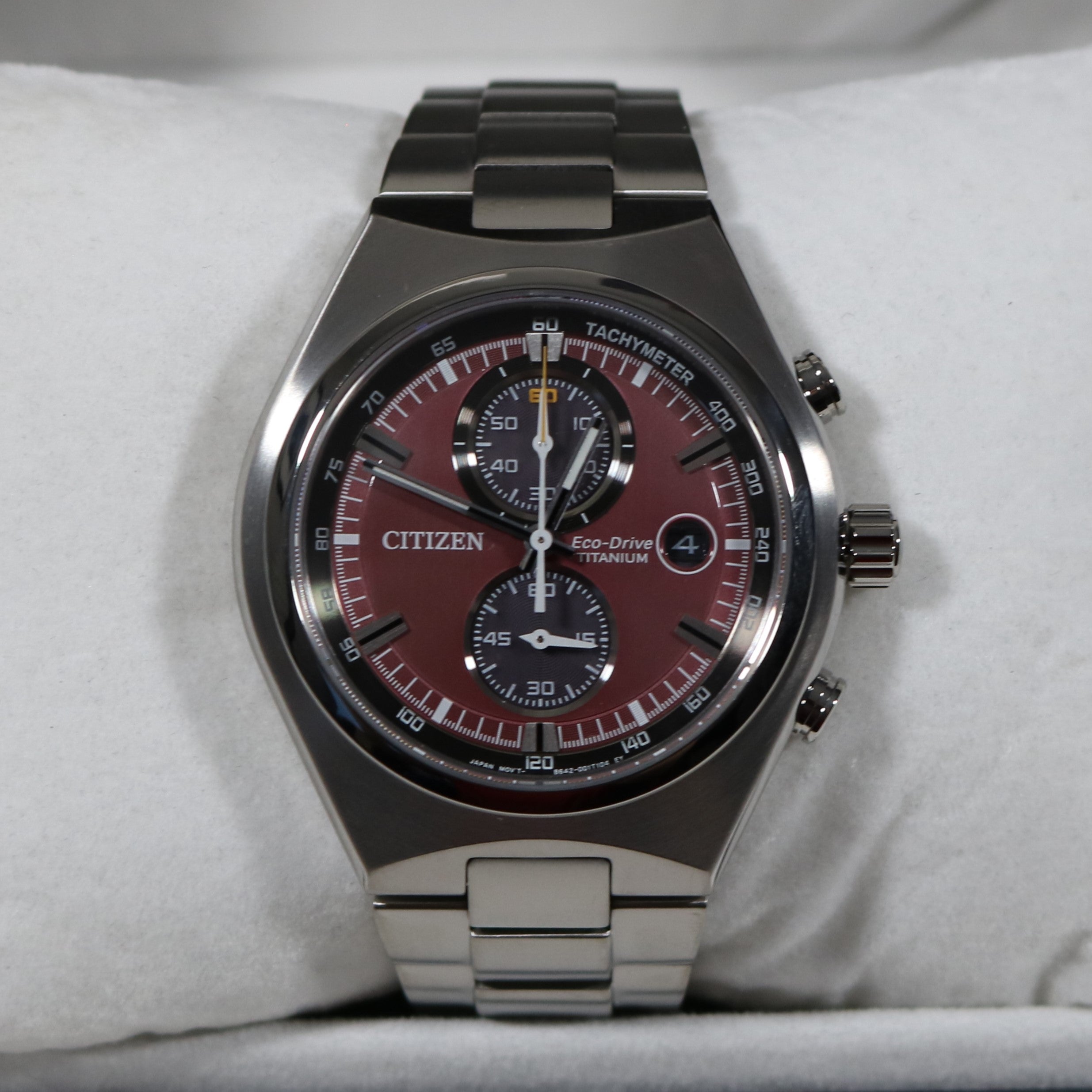 Citizen Super Titanium Chronograph Red Dial Men's Watch CA7090-87X 2