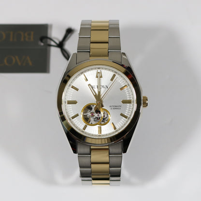 Bulova Surveyor Two Tone Stainless Steel Automatic Men's Watch 98A284