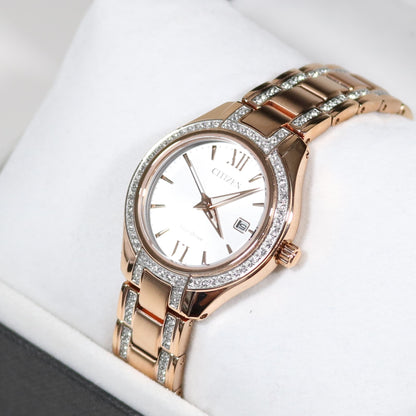 Citizen Eco Drive Women's Rose Gold Tone Dress Watch FE1233-52A