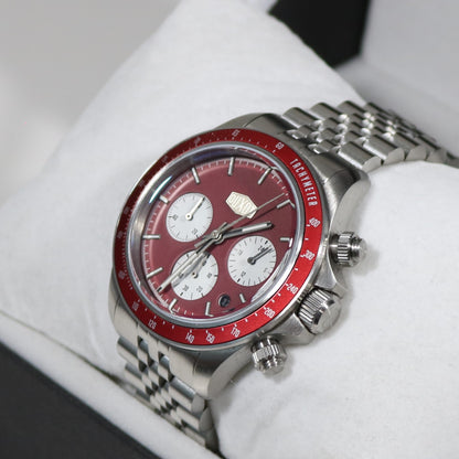 Duxot Accelero Stainless Steel Red Dial Chronograph Men's Watch DX-2028-22