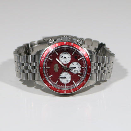 Duxot Accelero Stainless Steel Red Dial Chronograph Men's Watch DX-2028-22