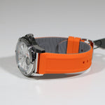 Bulova Marine Star Silver Dial Orange Rubber Strap Men's Watch 98A226