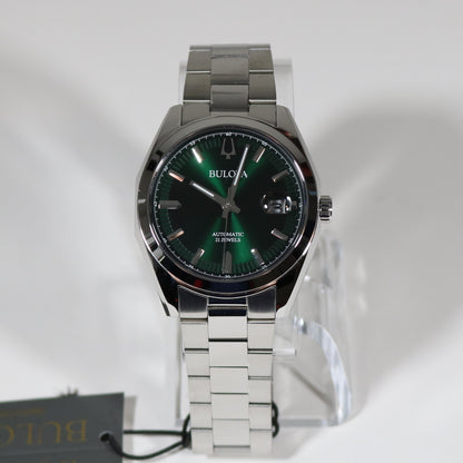 Bulova Surveyor Green dial Stainless Steel Automatic Men's Watch 98B429