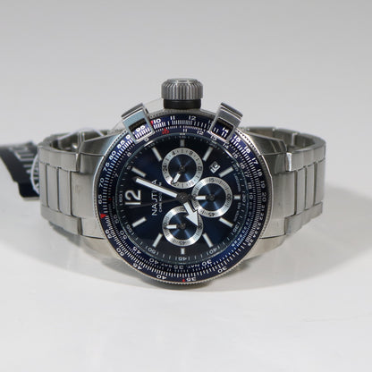 Nautica Men's Stainless Steel Blue Dial Sports Chronograph Watch NAPBFCF02