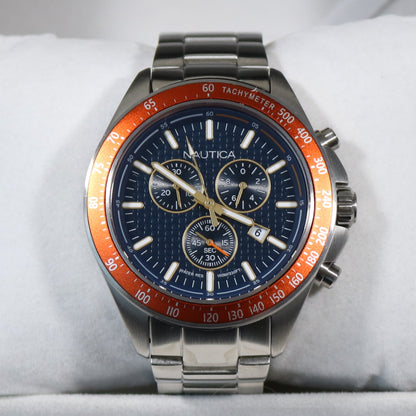 Nautica Men's Blue Dial Stainless Steel Blue Dial Chronograph Watch NAPOBF117