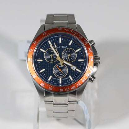 Nautica Men's Blue Dial Stainless Steel Blue Dial Chronograph Watch NAPOBF117