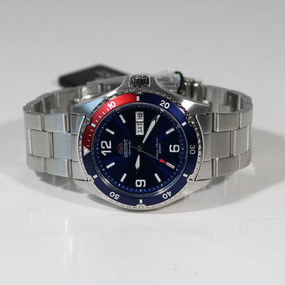 Orient Mako II automatic Men's Stainless Steel Red and Blue Bezel Watch FAA2009D9