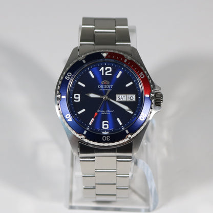 Orient Mako II automatic Men's Stainless Steel Red and Blue Bezel Watch FAA2009D9