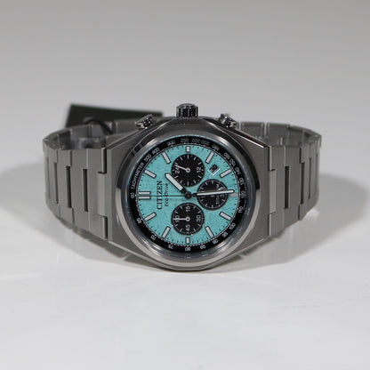 Citizen Zenshin Super Titanium Men's Turquoise Dial Chronograph Watch CA4610-85M