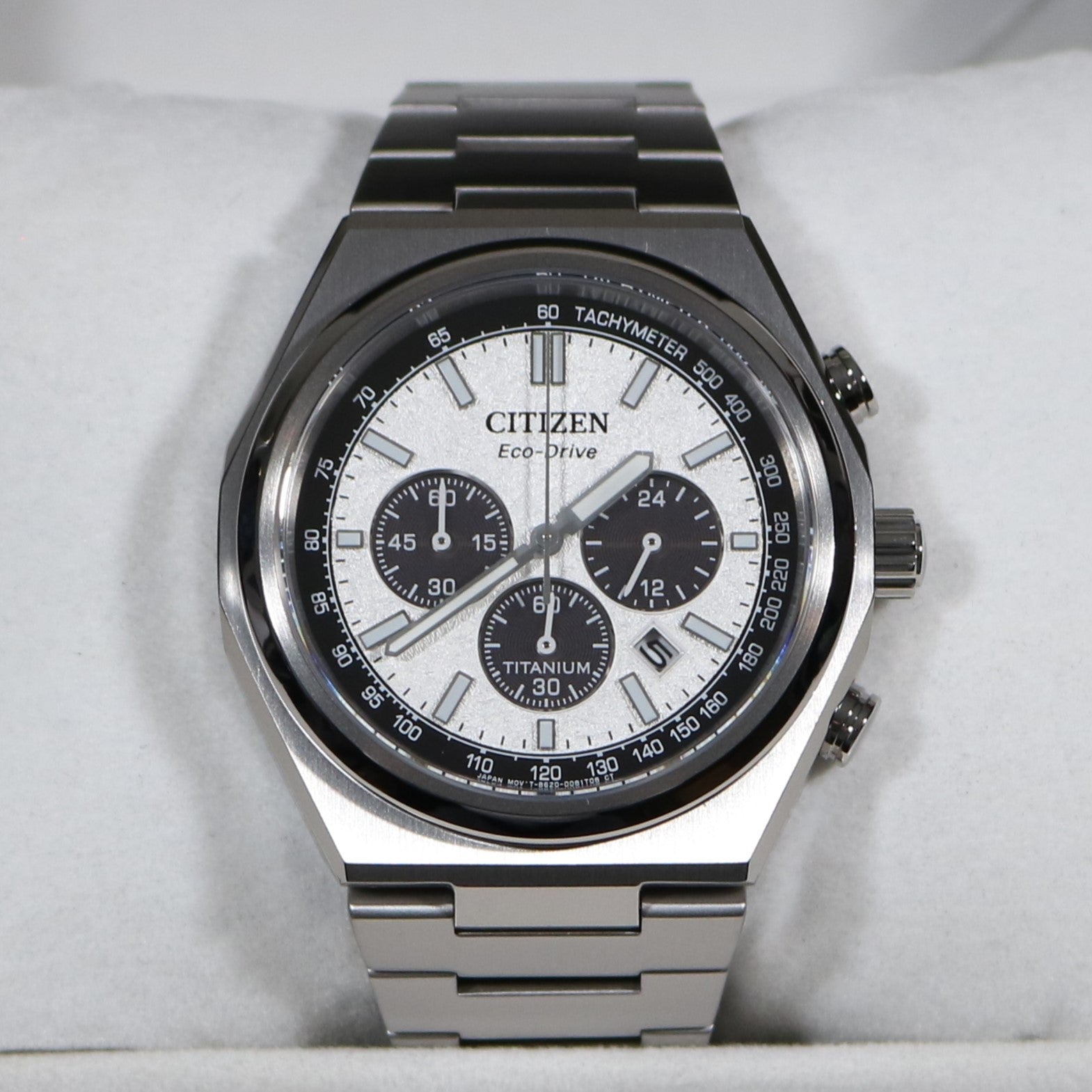 Citizen Zenshin Super Titanium Men's White Dial Chronograph Watch CA4610-85A