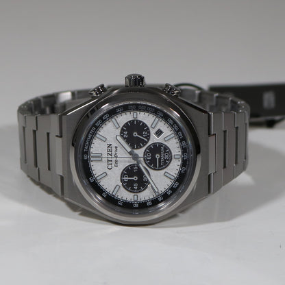 Citizen Zenshin Super Titanium Men's White Dial Chronograph Watch CA4610-85A