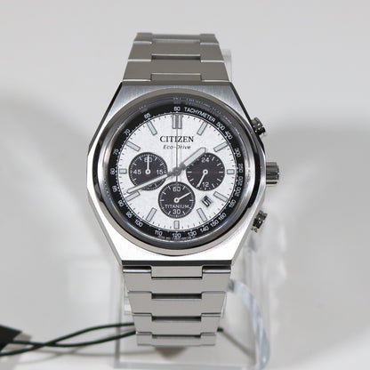 Citizen Zenshin Super Titanium Men's White Dial Chronograph Watch CA4610-85A