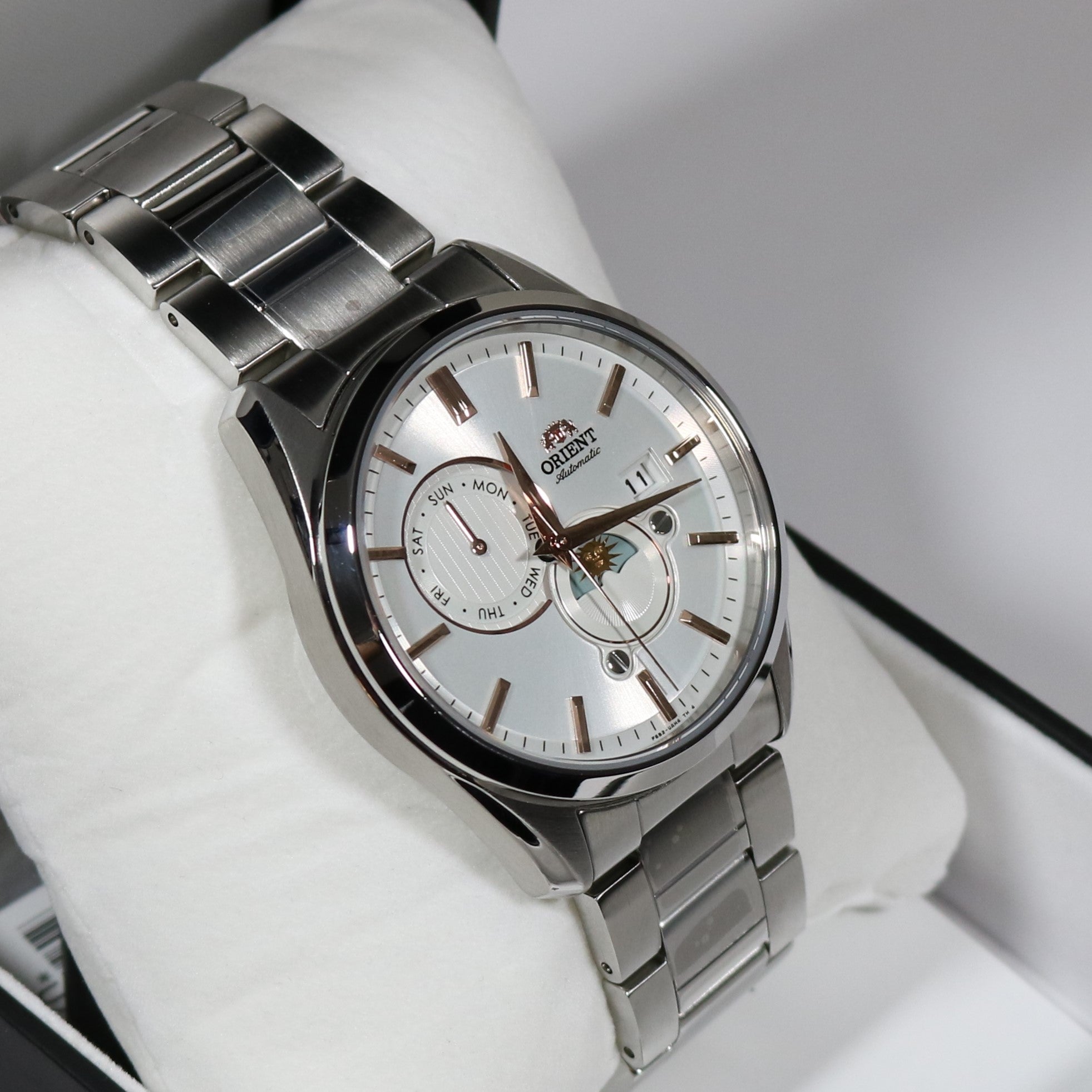 Orient Sun and Moon White Dial Men's Automatic Watch RA-AK0306S30B