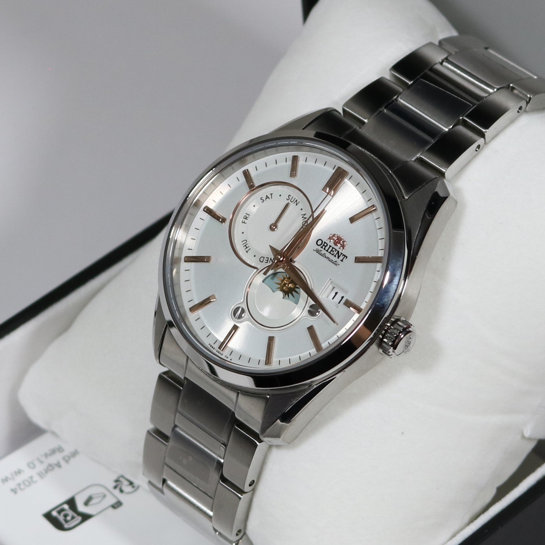 Orient Sun and Moon White Dial Men's Automatic Watch RA-AK0306S30B