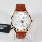 Orient Sun and Moon White Dial Men's Automatic Rose Gold Tone Watch RA-AK0801S30B