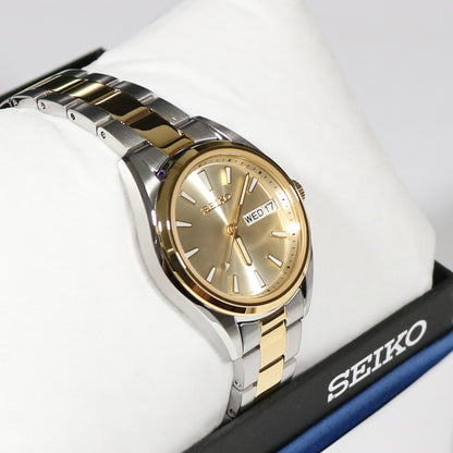 Seiko Neo Classic Yellow Gold Two Tone Women's Dress Watch SUR354P1