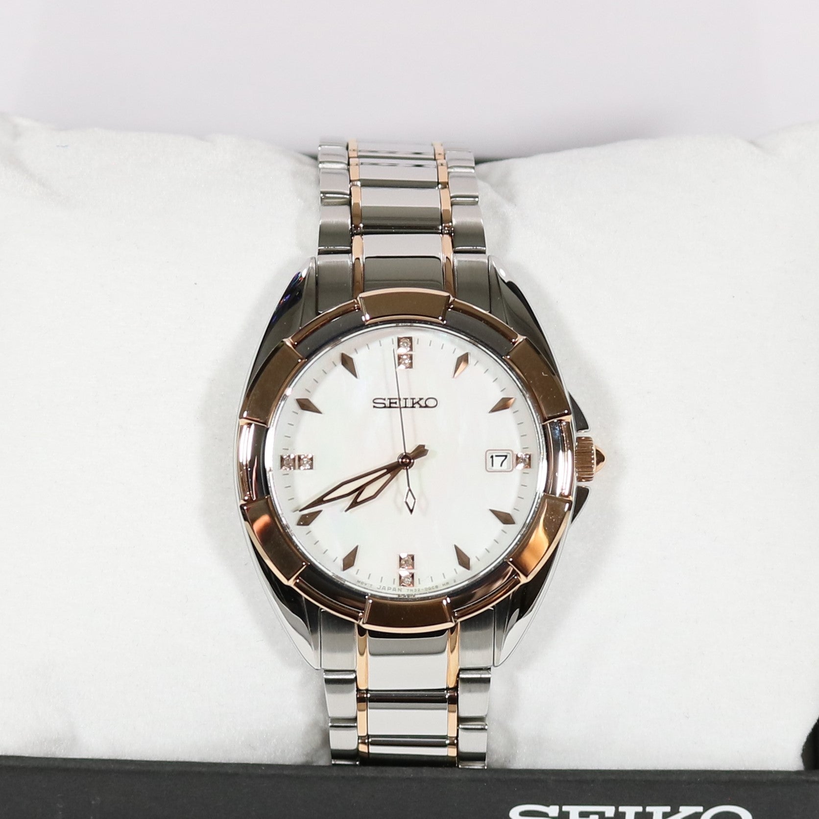 Seiko Women's Rose Gold Two Tone Mother Of Pearl Dial Watch SKK888P1