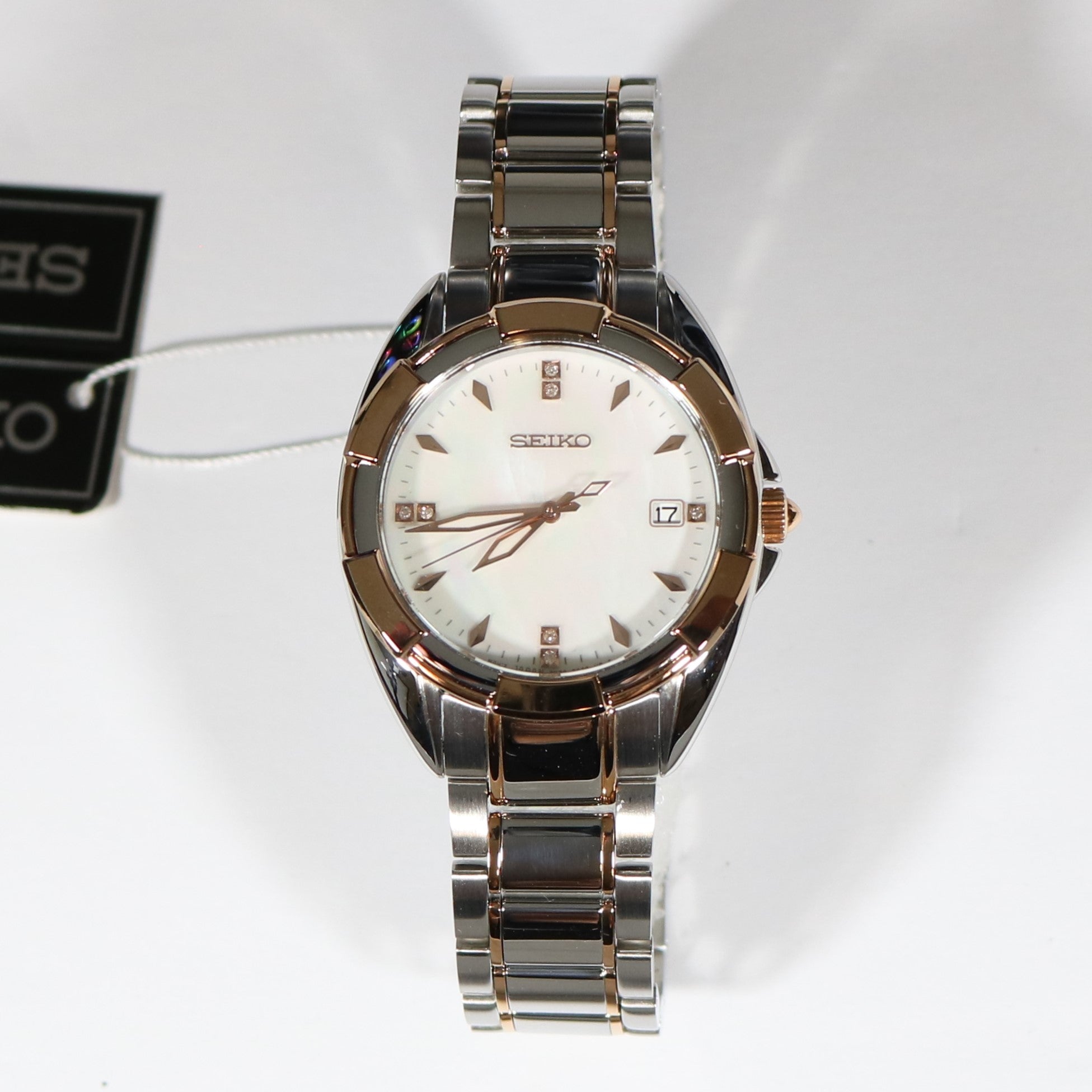 Seiko Women's Rose Gold Two Tone Mother Of Pearl Dial Watch SKK888P1