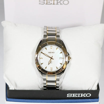 Seiko Women's Two Tone Mother Of Pearl Dial Stainless Steel Watch SKK886P1