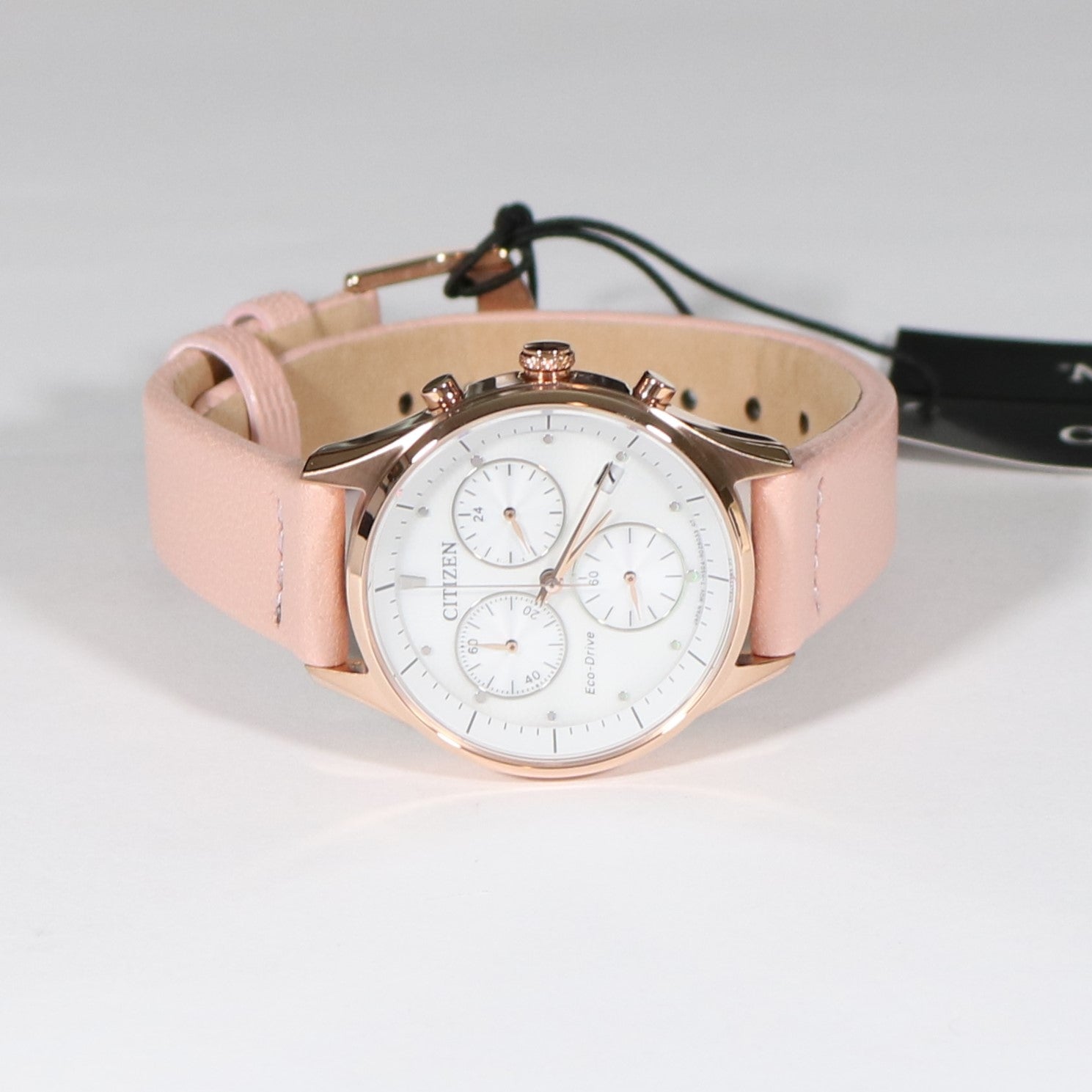 Citizen Eco-Drive Women's Chandler White Dial Pink Strap Watch FB1443-08A