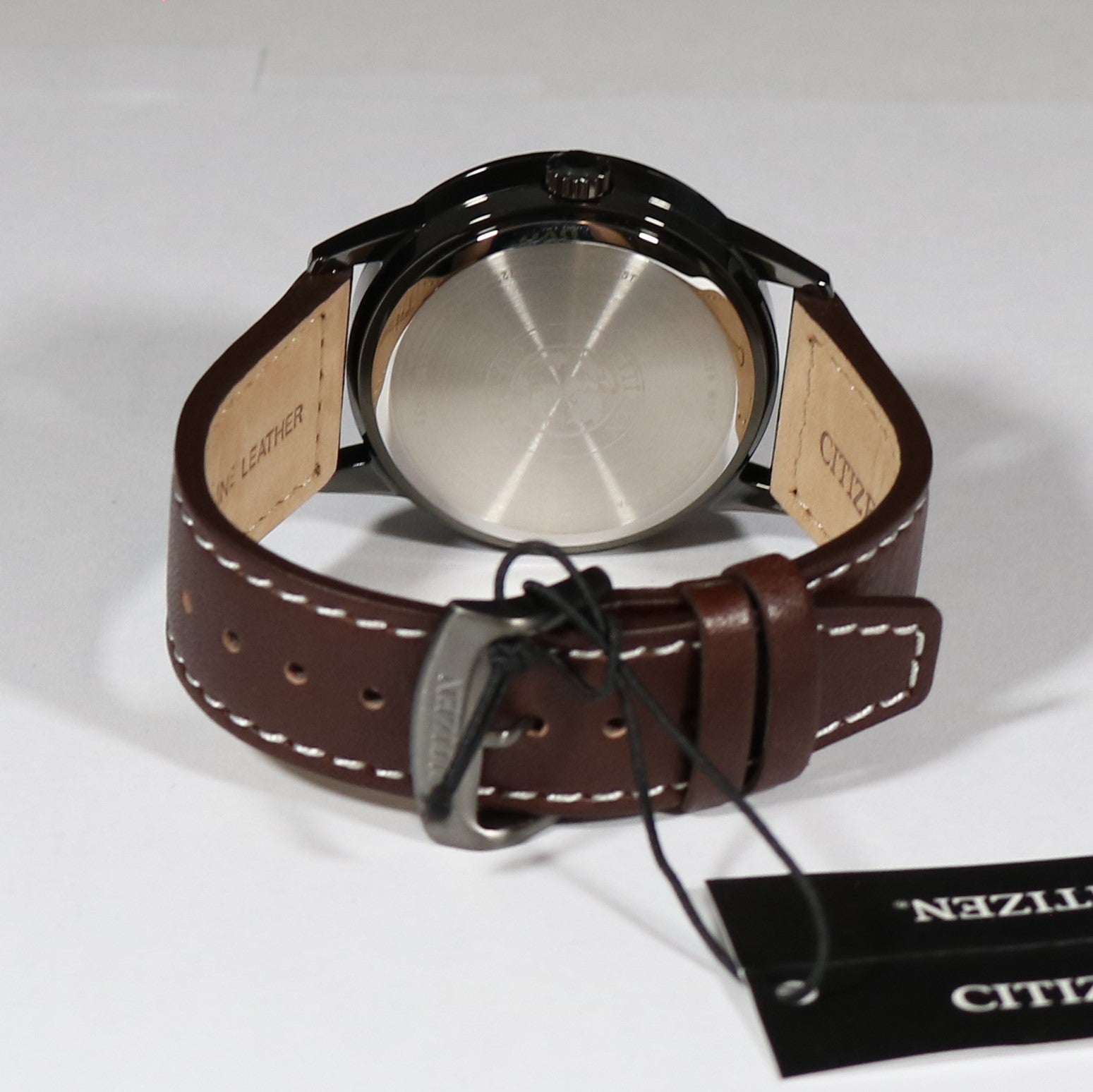 Citizen Eco-Drive Black Dial Brown Strap Stainless Steel Men's Watch BU3027-16E