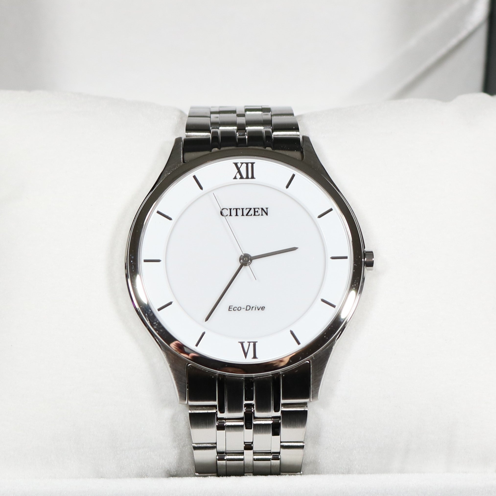 Citizen Eco-Drive Stiletto White Dial Stainless Steel Men's Watch AR0071-59A