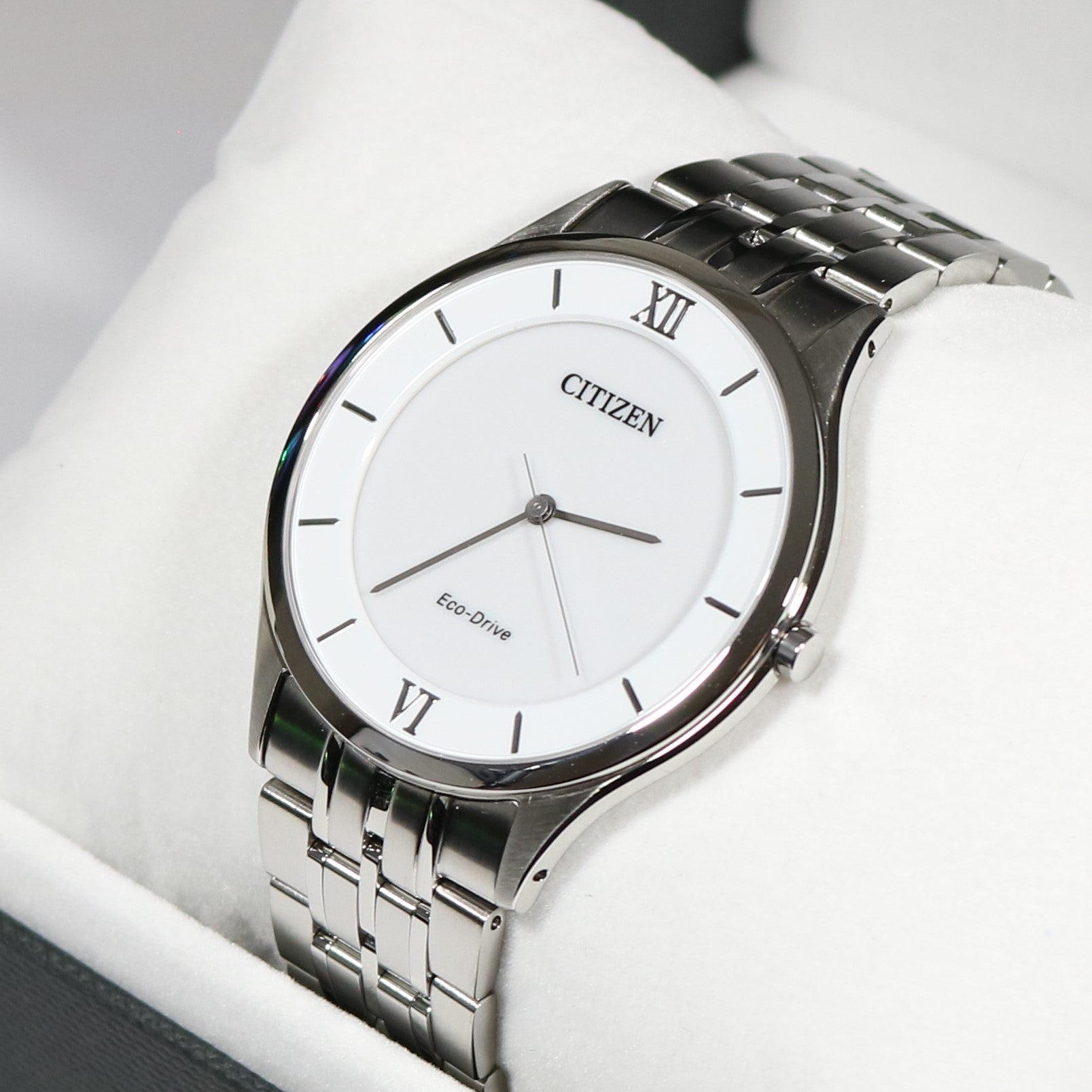 Citizen Eco-Drive Stiletto White Dial Stainless Steel Men's Watch AR0071-59A