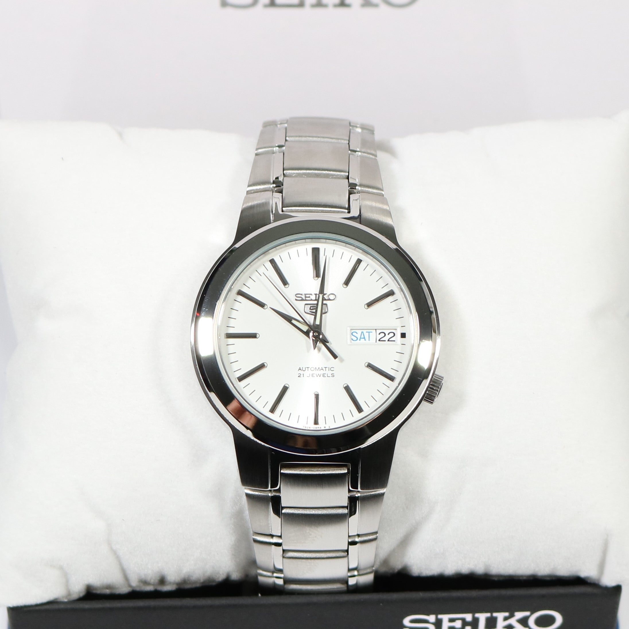 Seiko 5 Automatic White Dial Stainless Steel Men's Watch SNKA01K1