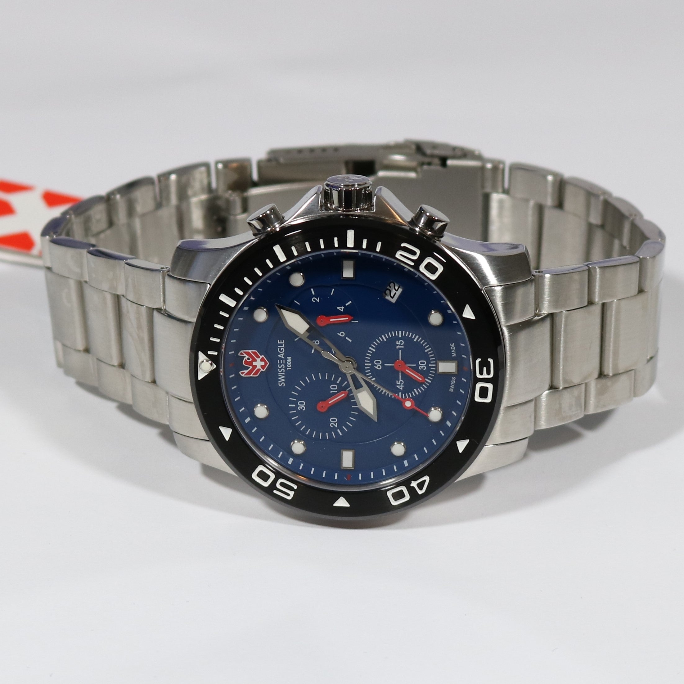 Swiss Eagle Sea Bridge Blue Dial Chronograph Men's Watch SE-9001-22 - Chronobuy