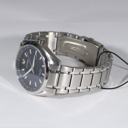 Citizen Eco Drive Titanium Blue Dial Men's Dress Watch AW1240-57L - Chronobuy