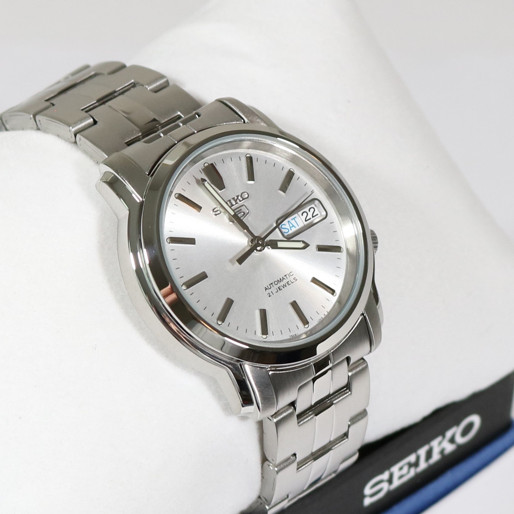 Seiko 5 Stainless Steel Silver Dial Automatic Men's Watch SNKK65K1